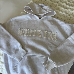 White Fox Oversized Gray Women's Hoodie